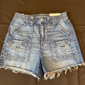 American Eagle Outfitters Blue High Waist Denim Shorts